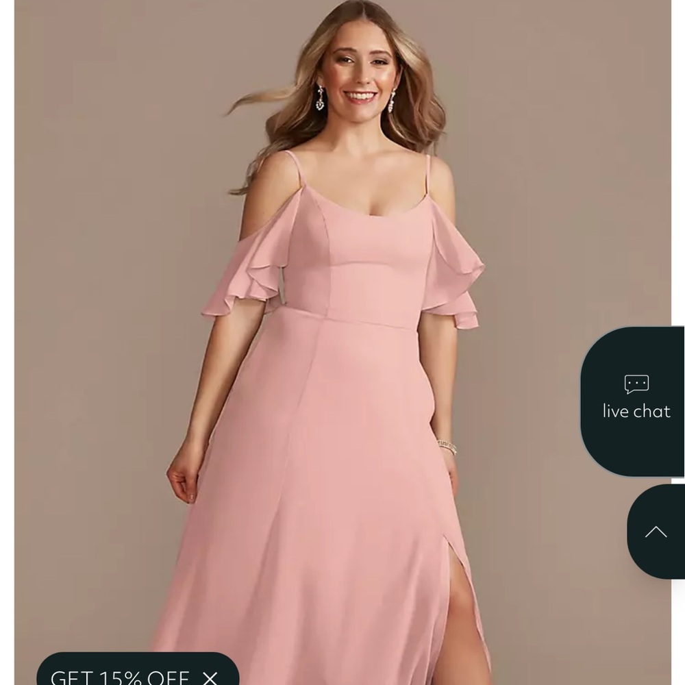 David's Bridal Pink High Low Dress